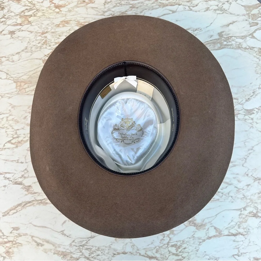 Australian Stock Saddle Co. “The Aussie” Fur Felt Western Hat 6 5/8 Crystal Star